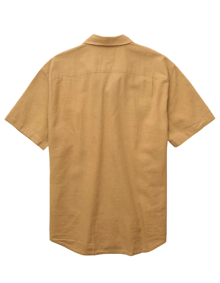 American Eagle Mens Standard Fit Linen-Blend Short Sleeve Shirt - Image 2