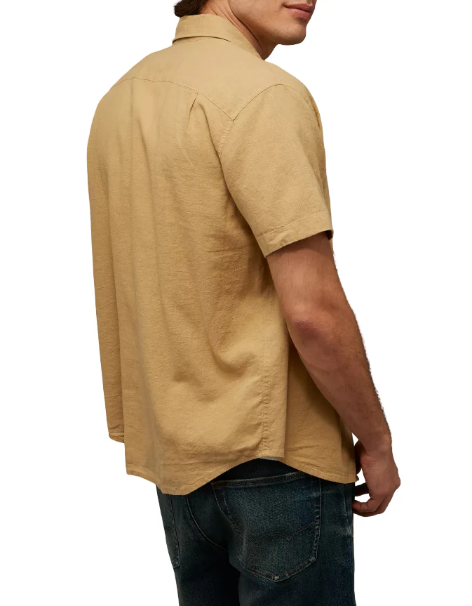 American Eagle Mens Standard Fit Linen-Blend Short Sleeve Shirt - Image 3