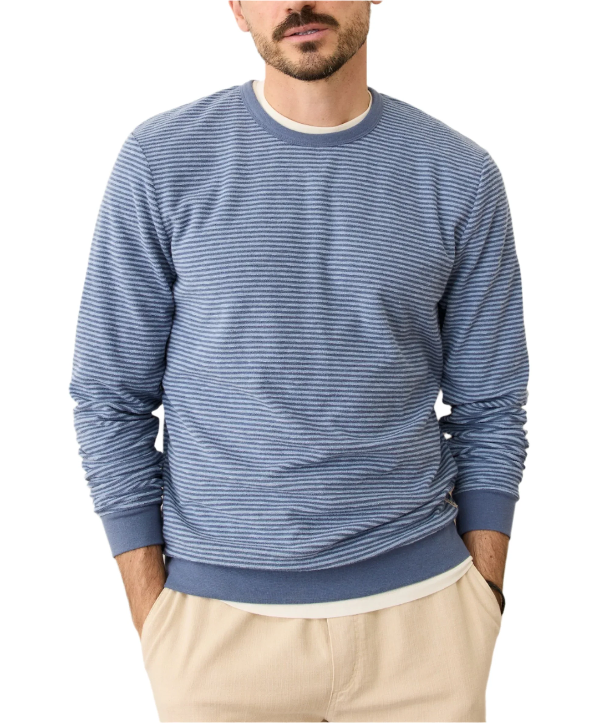 Marine Layer Mens Towel Terry Crewneck Long Sleeve Shirt - Image 2