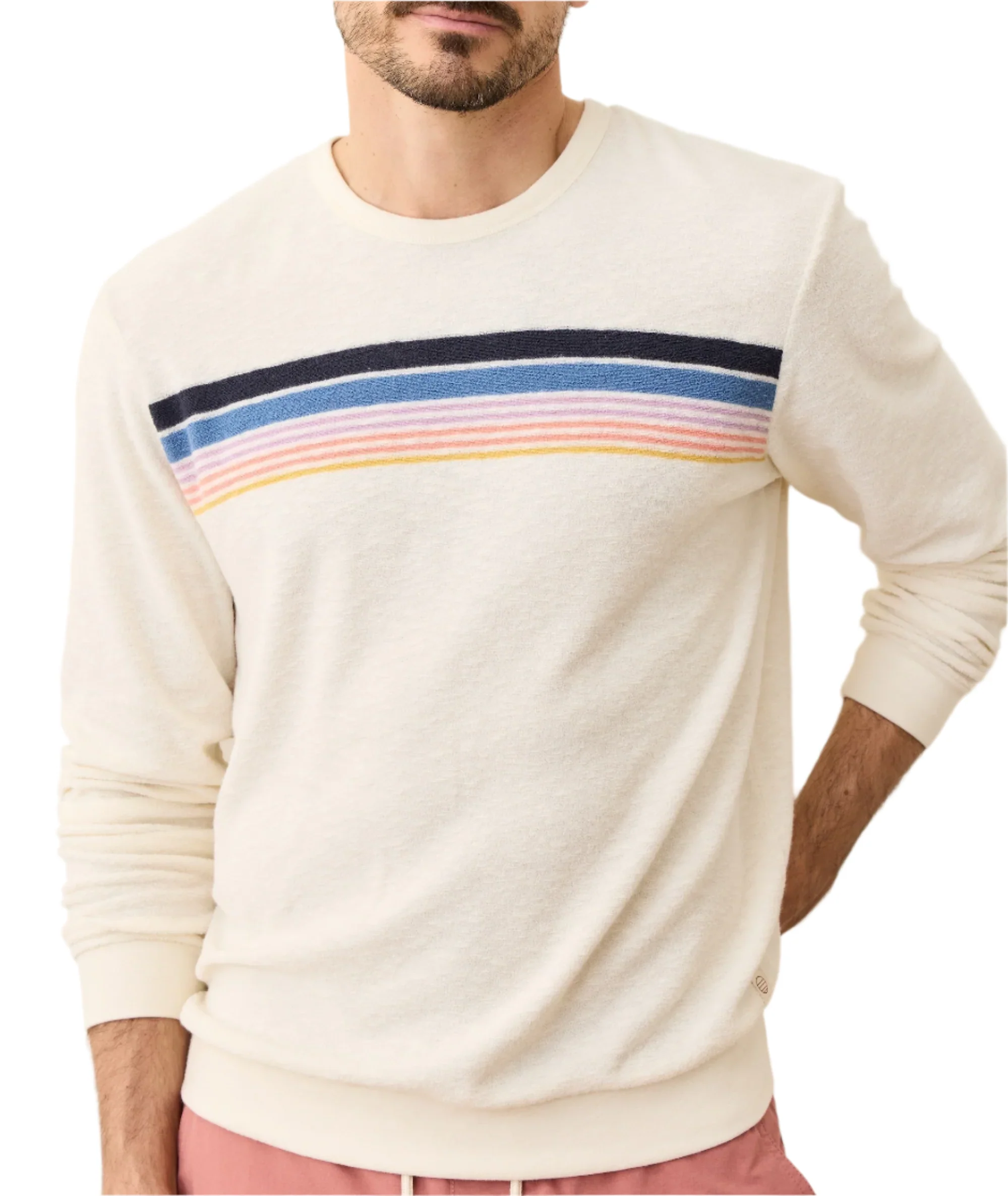 Marine Layer Mens Towel Terry Crewneck Long Sleeve Shirt - Image 2