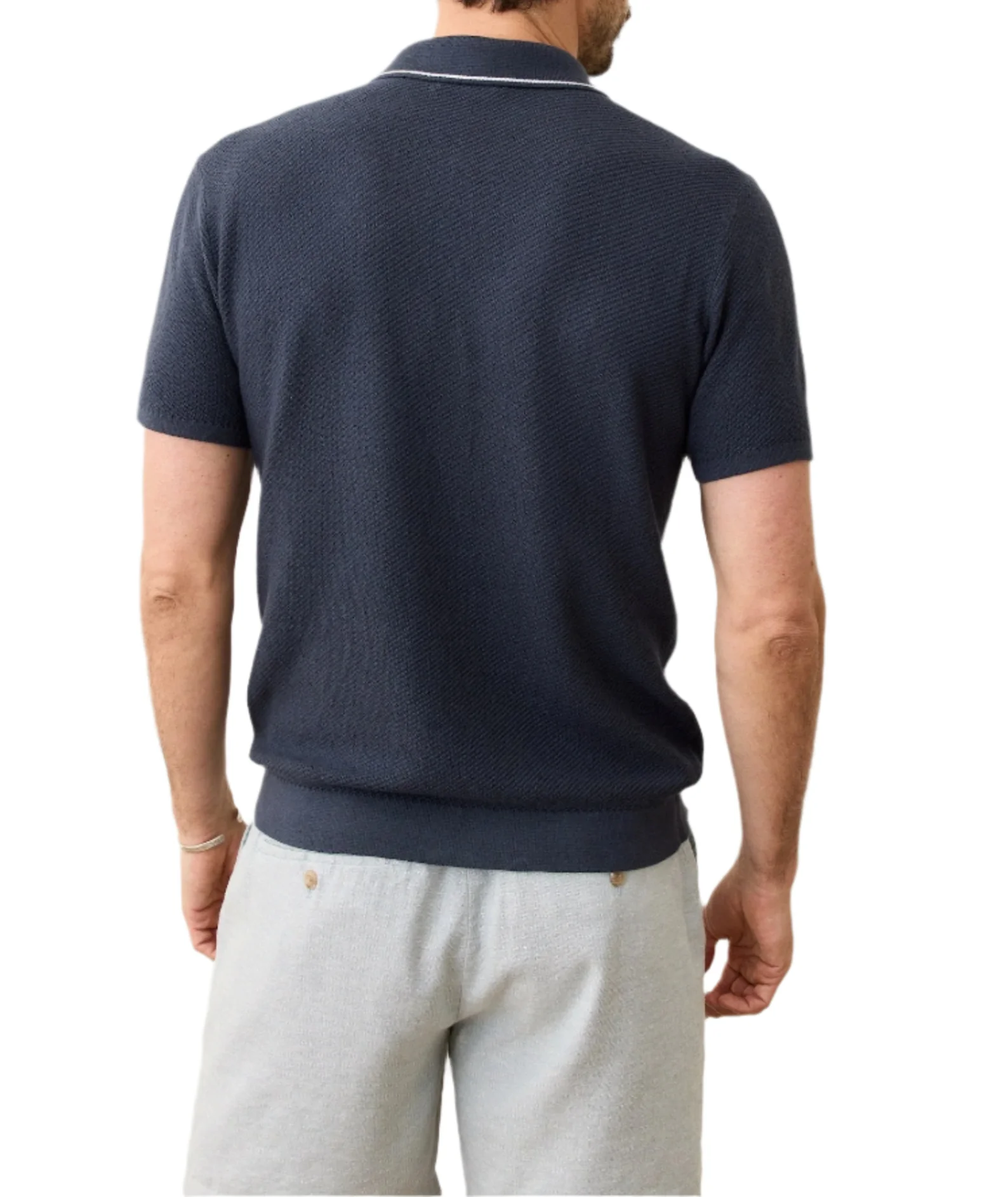 Marine Layer Mens Greyson Sweater Short Sleeve Sweater Polo - Image 3