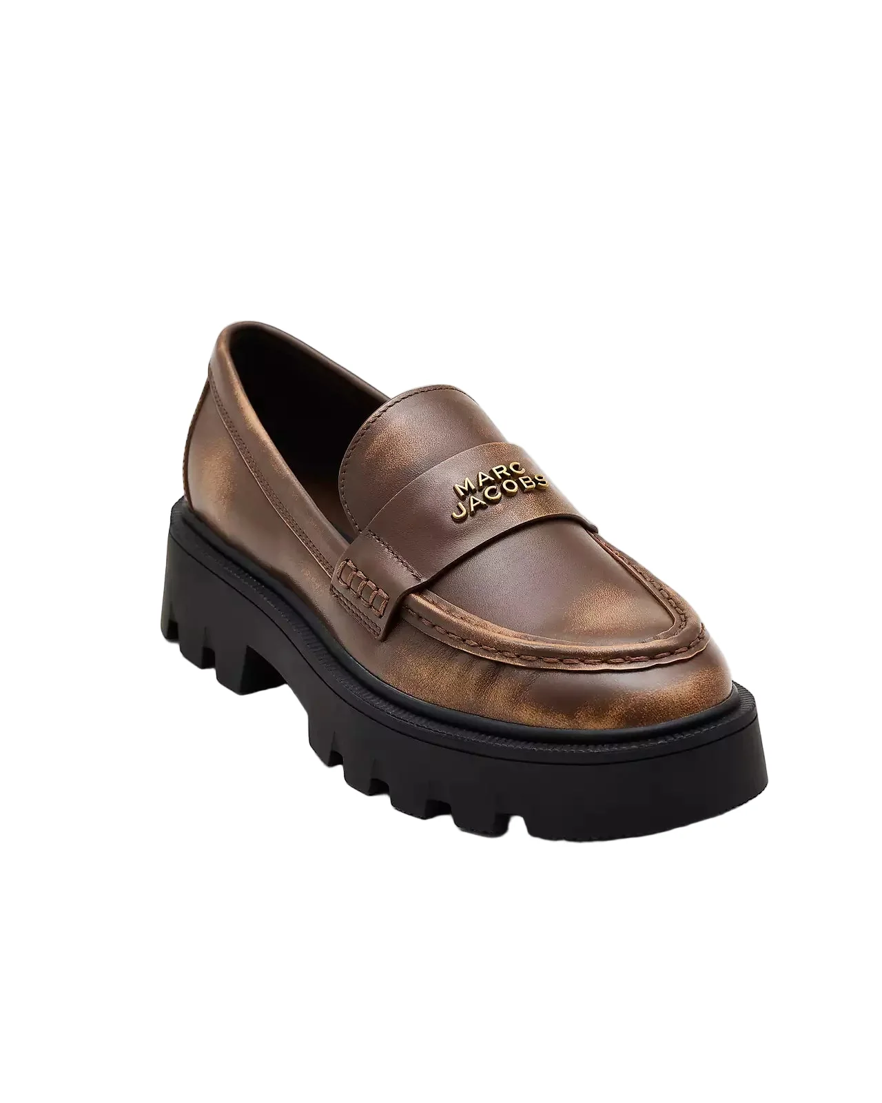 Marc Jacobs Womens The Distressed Leather Frankie Loafers - Image 2