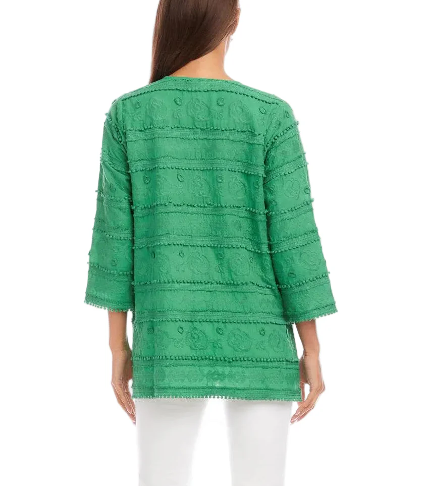 Karen Kane Womens 3/4 Sleeve Embroidered Tunic Top - Image 3