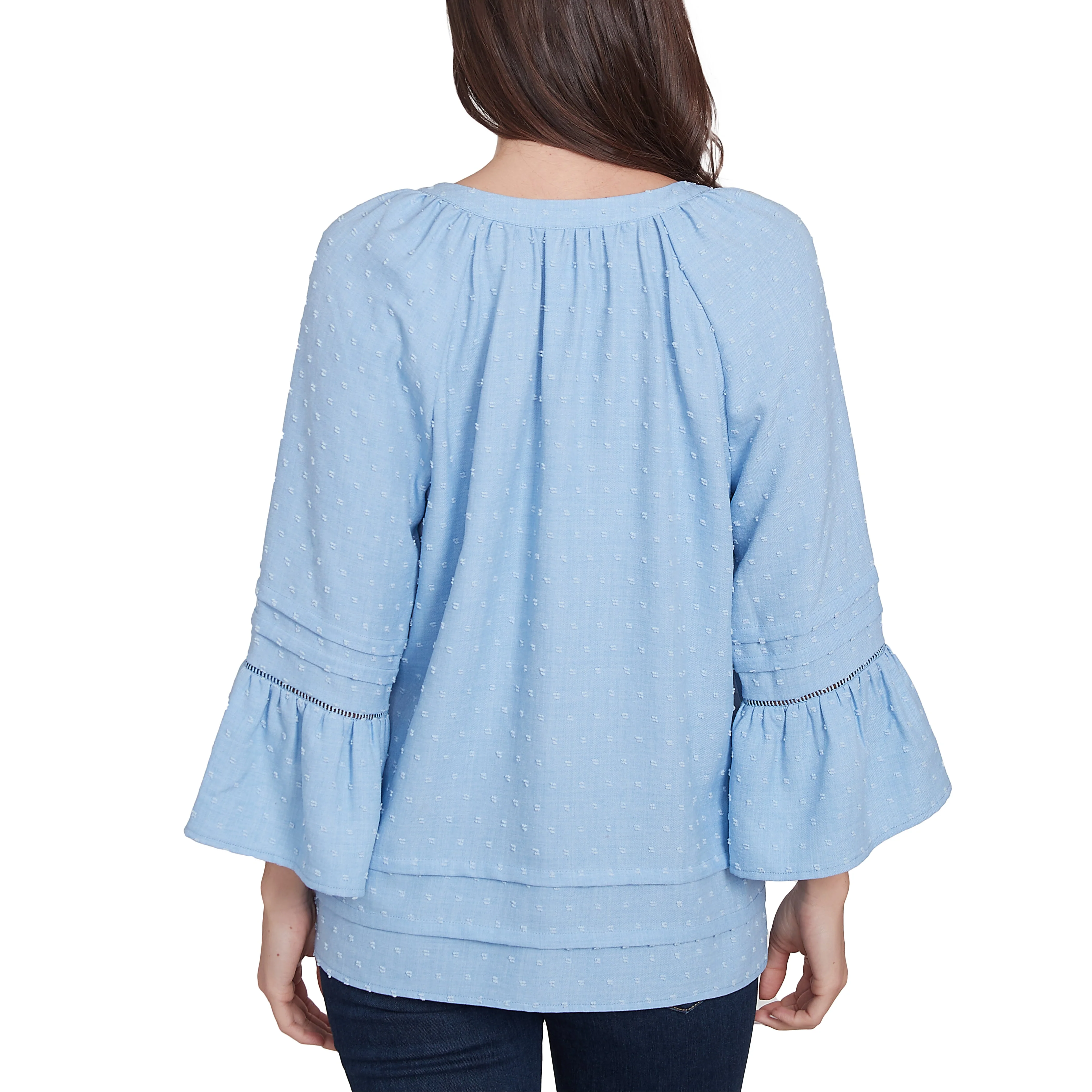 Ruby Rd. Womens Clip Dot 3/4 Sleeve Top - Image 2