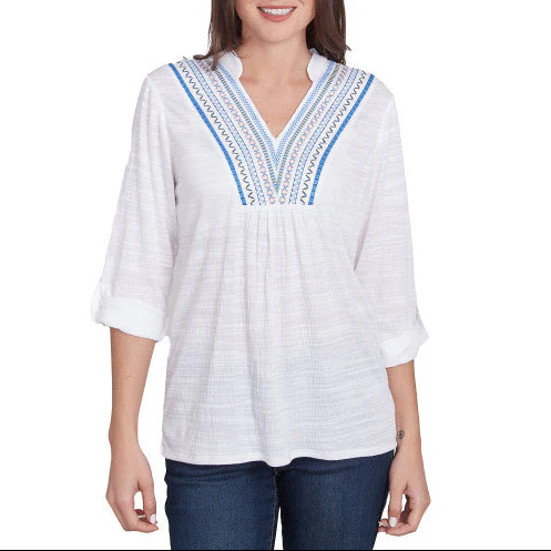 Ruby Rd. Womens Tab 3/4 Sleeve Top
