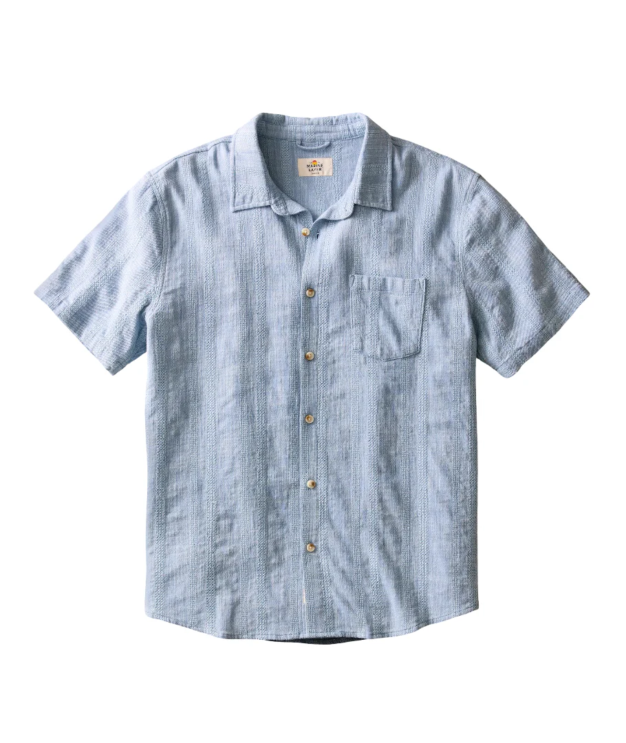 Marine Layer Mens Stretch Selvage Short Sleeve Shirt