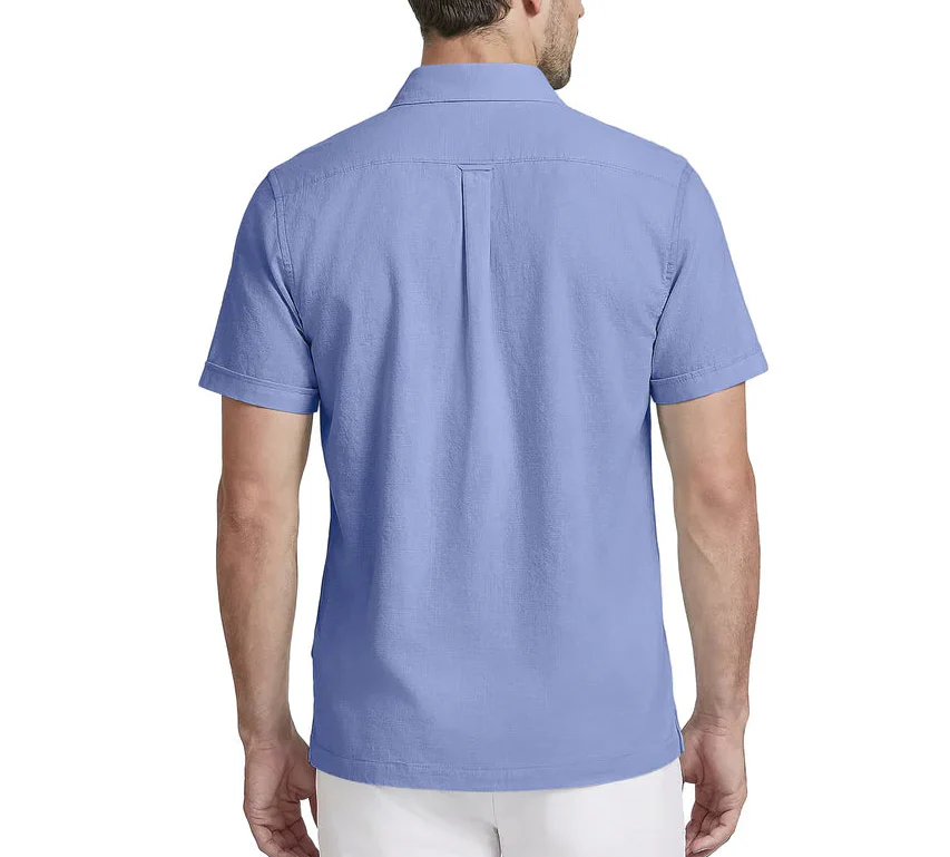 IZOD Mens Luxury Button Down Short Sleeve Shirt - Image 3