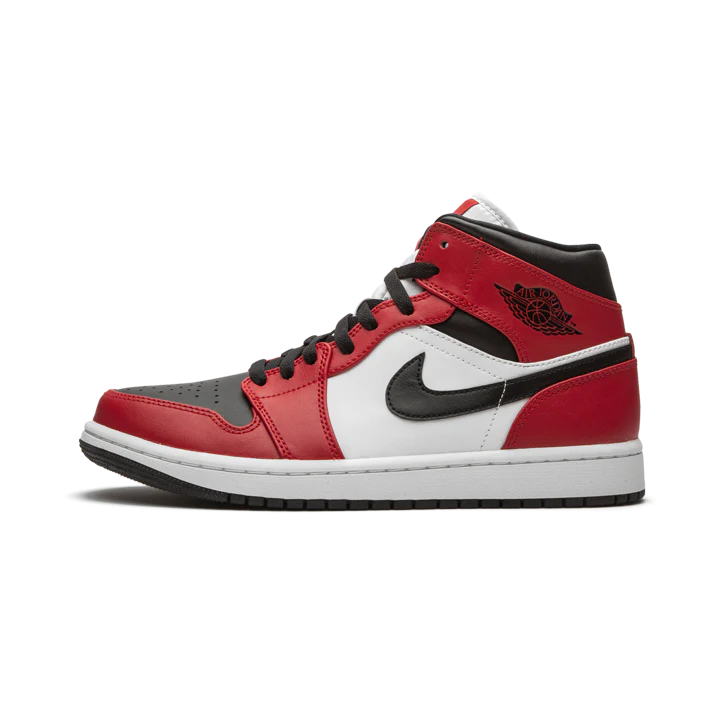 Nike Men's Air Jordan 1 Mid 'Chicago Black Toe' Shoes - Image 2