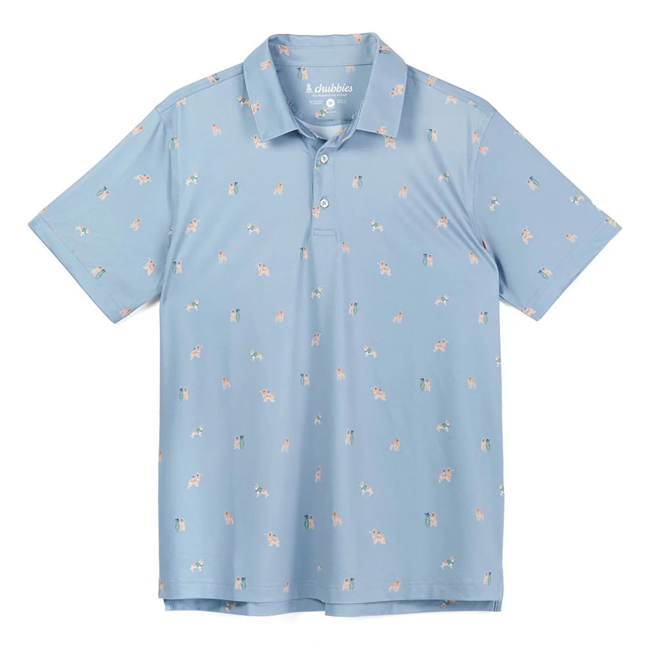 Chubbies Mens The Barkin' Up The Wrong Tree Performance Short Sleeve Polo Shirt