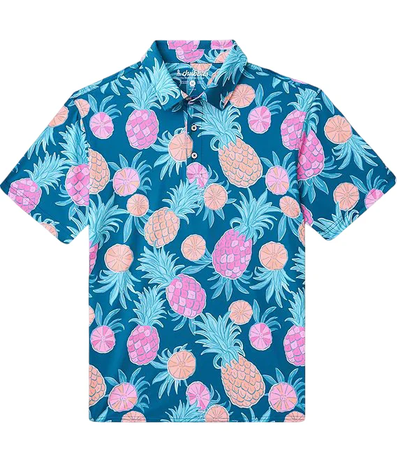 Chubbies Mens The Citrus Punch Performance Short Sleeve Polo Shirt