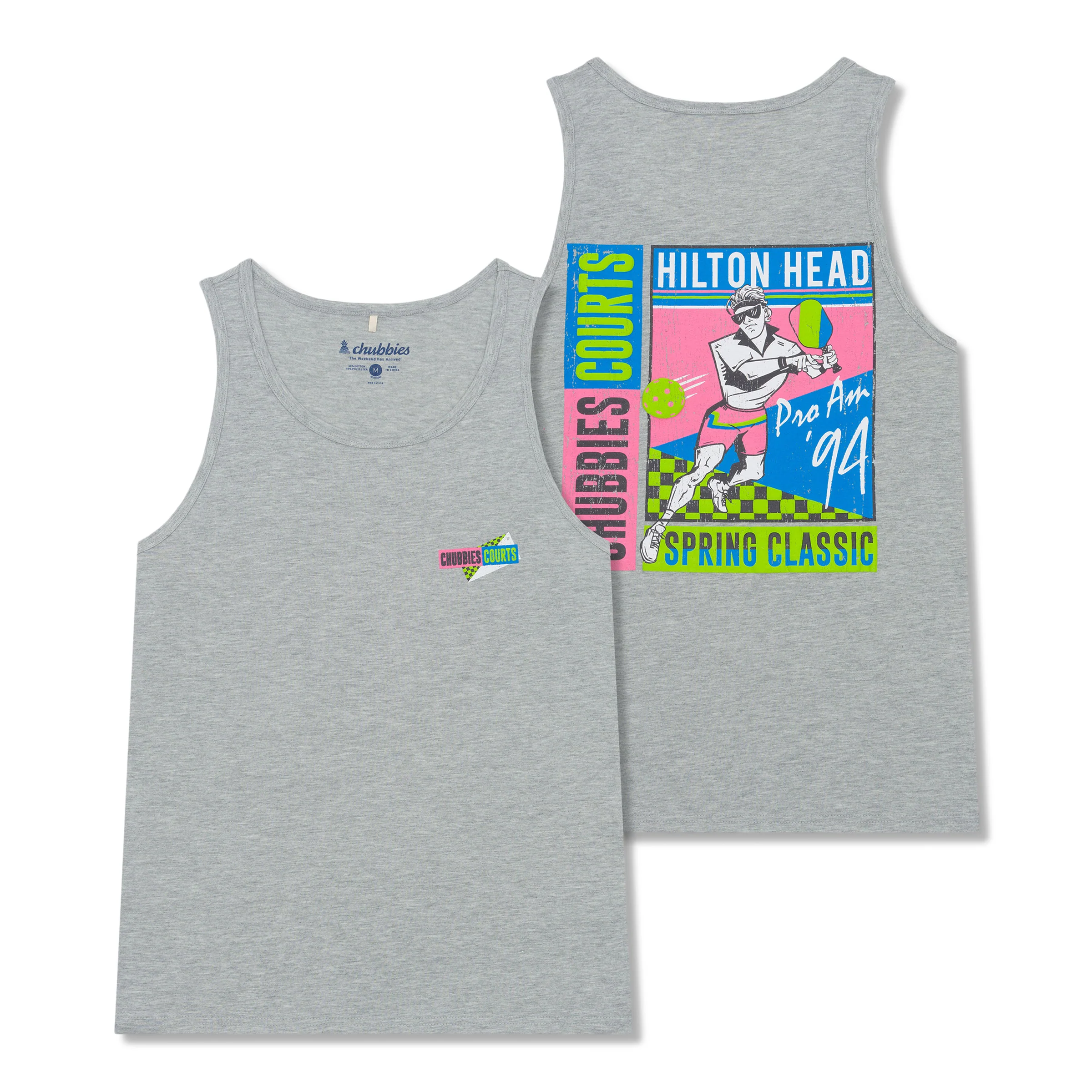 Chubbies Mens The Courts Classic Tank Top