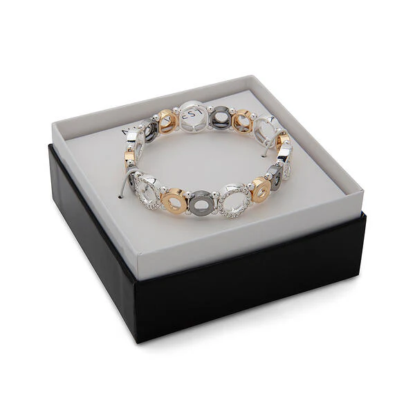 Nine West Tri-Tone Circle Stretch Bracelet - Image 2