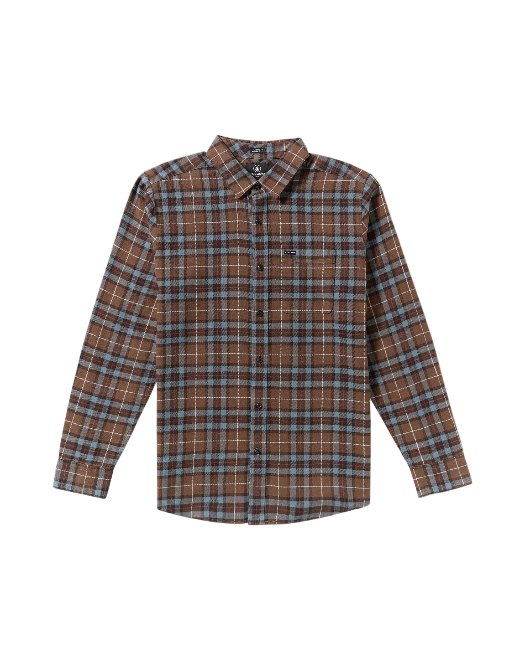 Volcom Mens Caden Plaid Flannel Long Sleeve Shirt
