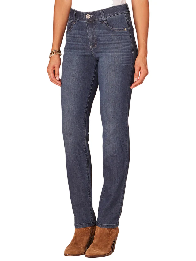 Democracy Womens "Ab"solution Indigo High Rise Straight Leg Jeans - Image 2