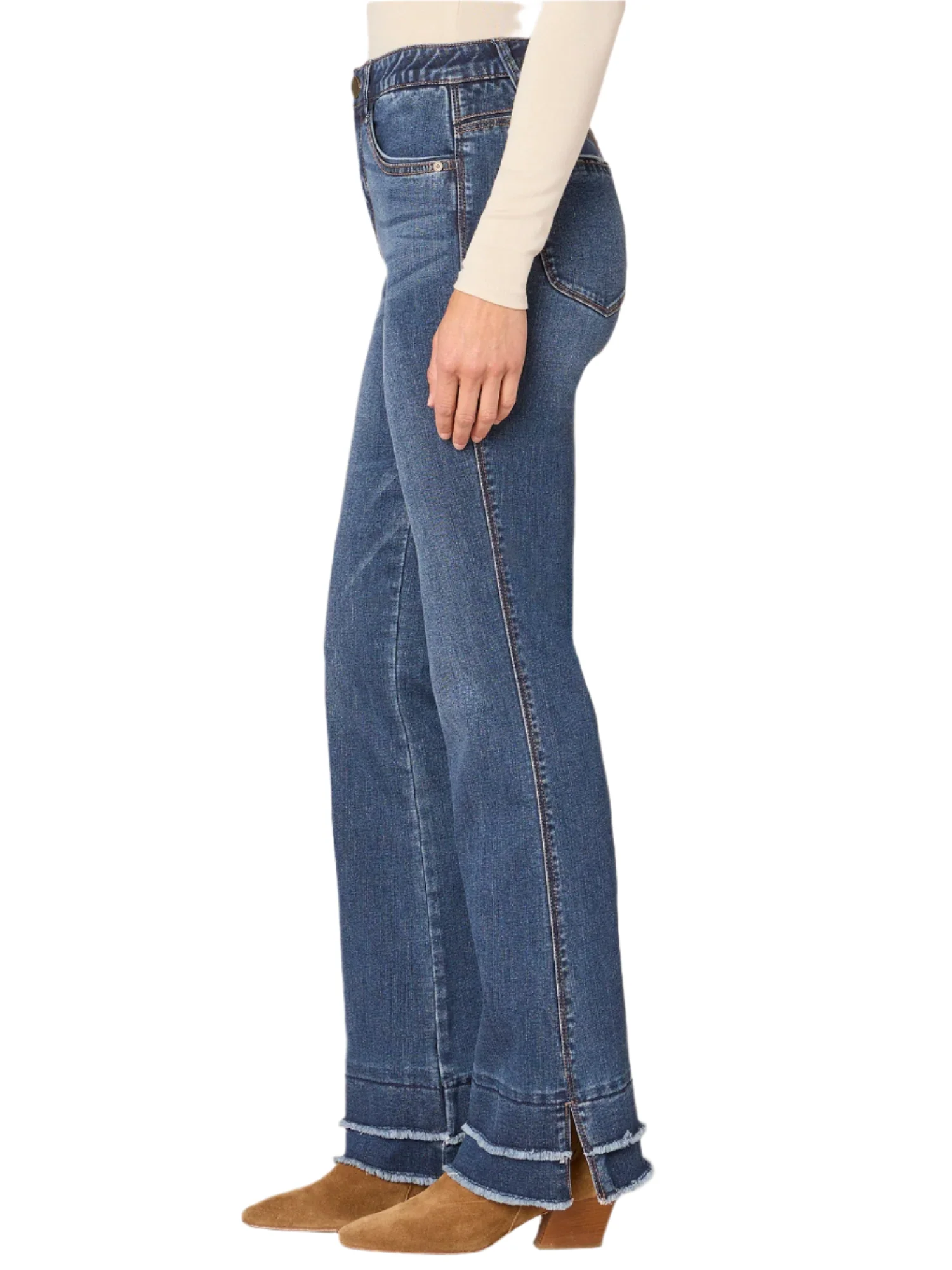 Democracy Womens "Ab"solution High Rise Double Layer Hem Itty Bitty More Boot Jeans - Image 3