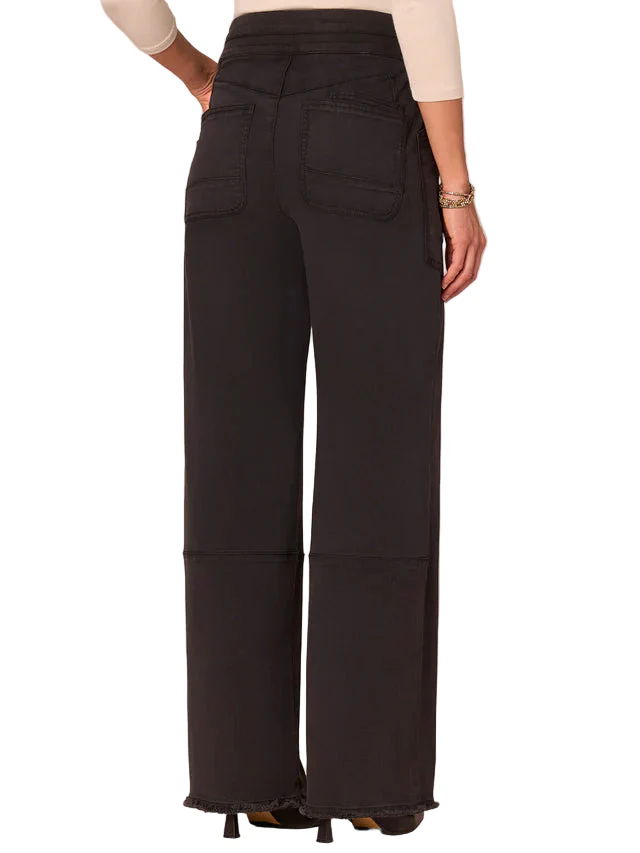 Democracy Womens "Ab"solution Skyrise Pull-On Glider Wide Leg Jeans With Fray Hem - Image 4