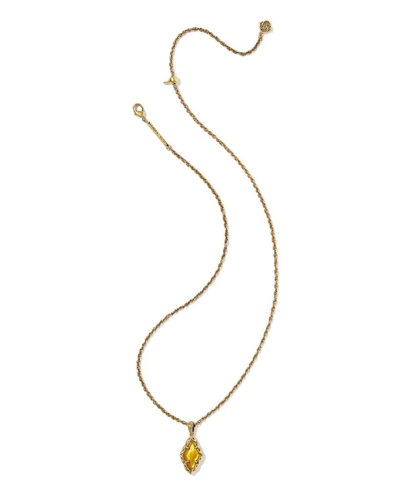 Kendra Scott Adeline Amber Illusion Short Pendant Necklace - Gold Plated - Image 2