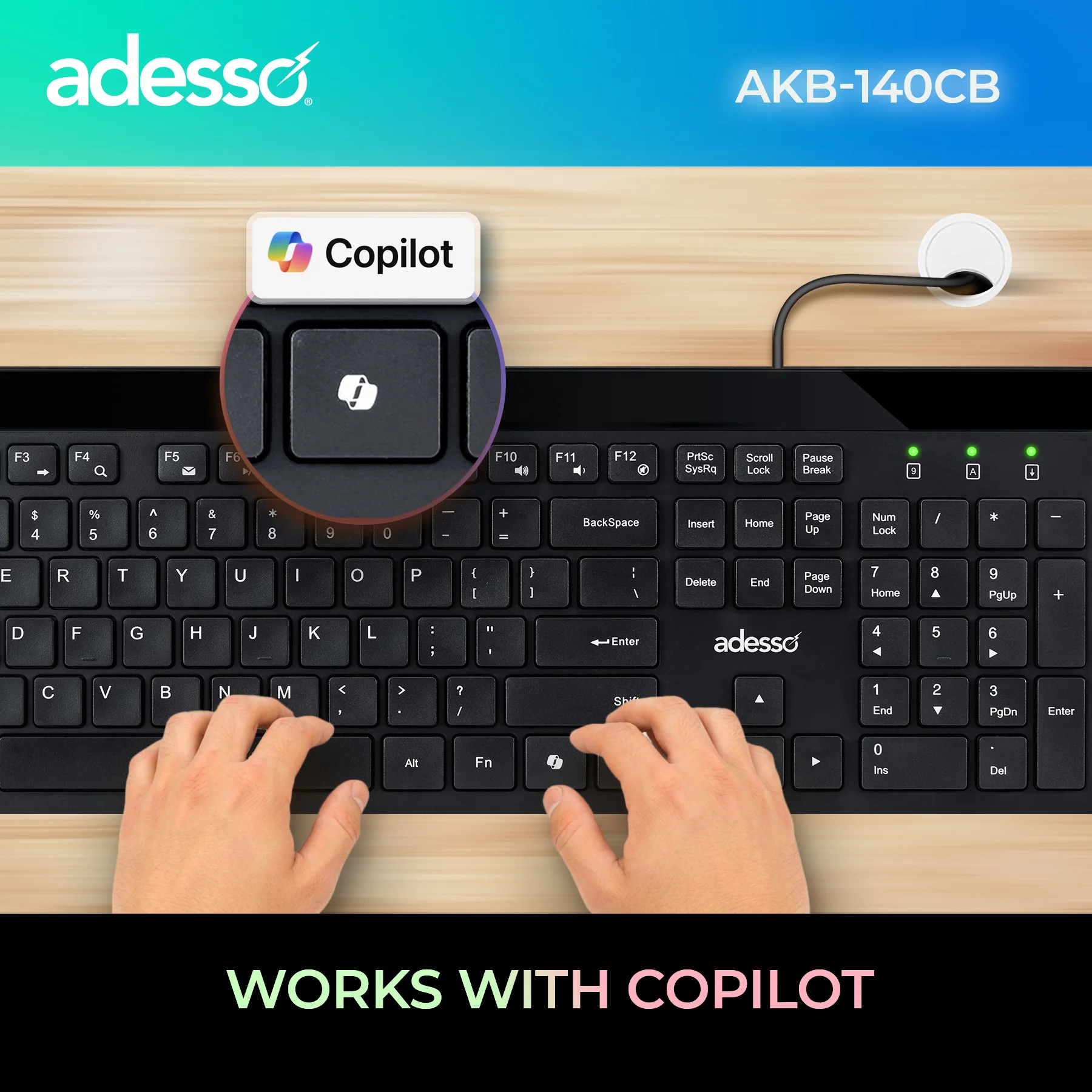 Adesso AKB-140CB USB Keyboard & Mouse Combo - Image 5