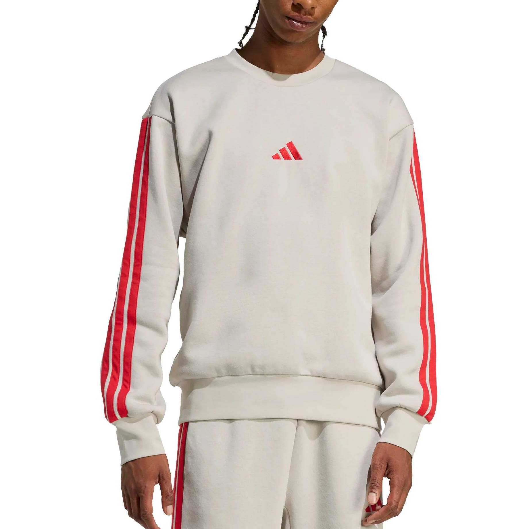 adidas Mens Essentials 3-Stripes Fleece Sweatshirt - Image 2