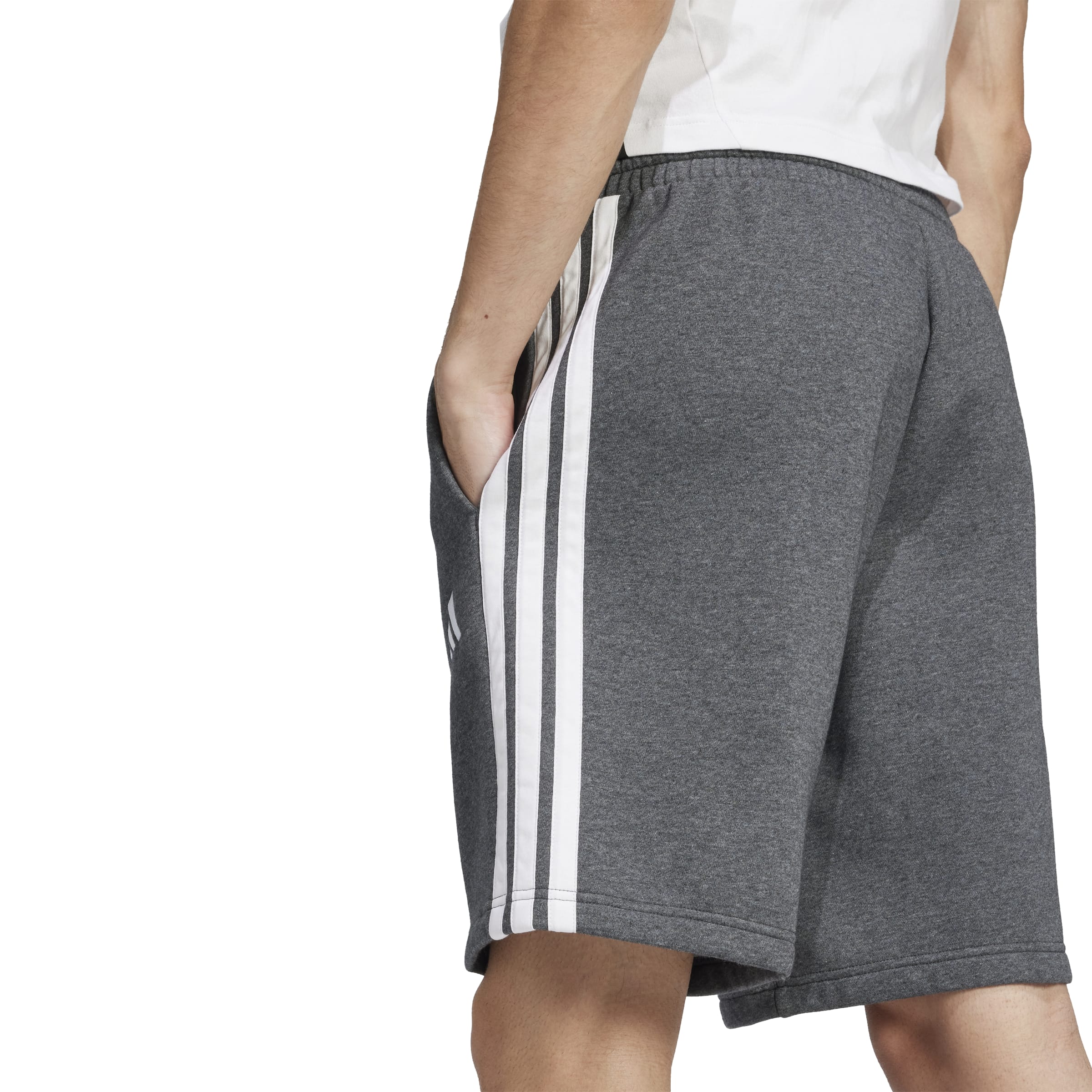 adidas Mens Essentials 3-Stripes Fleece Shorts - Image 3