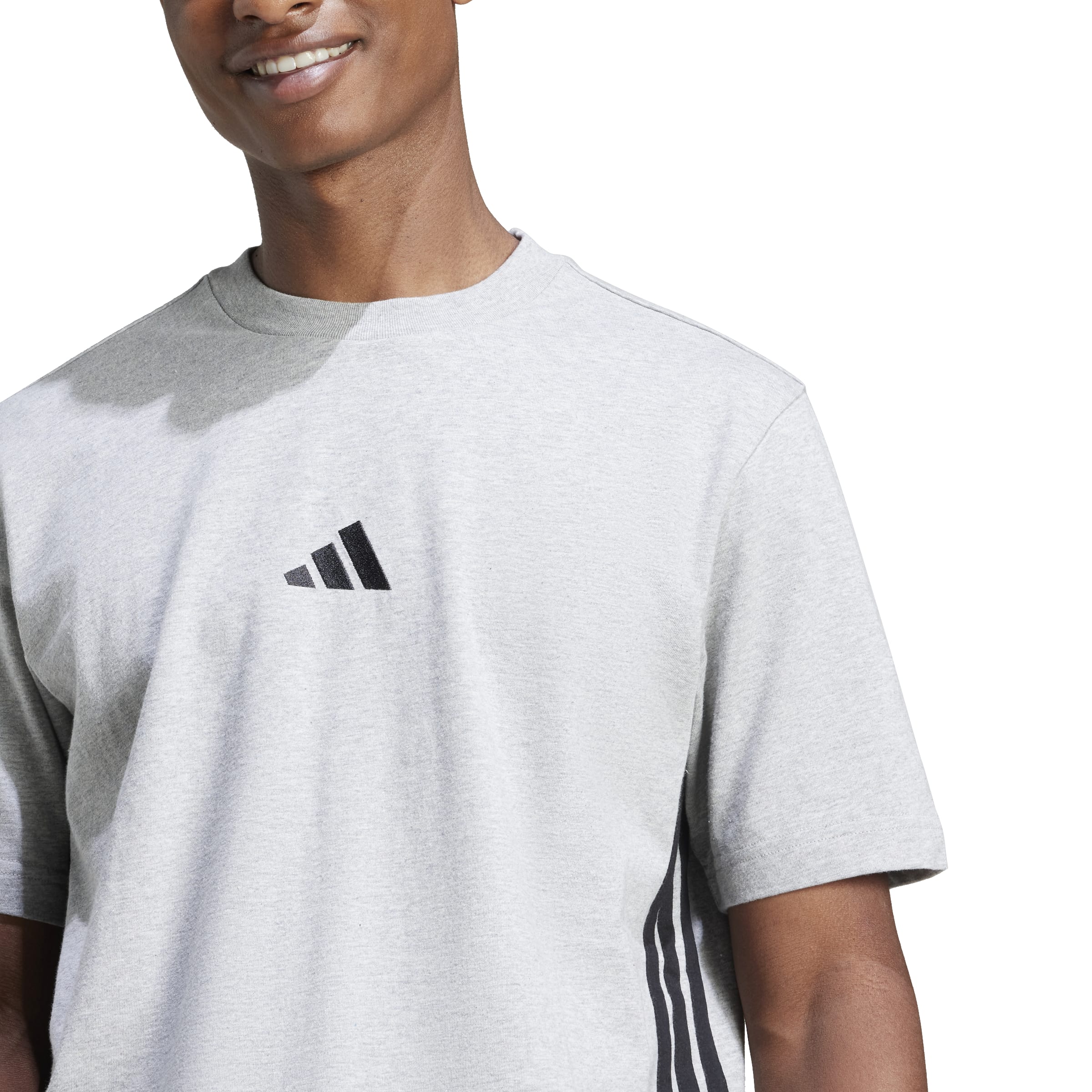adidas Mens Essentials 3-Stripes Jersey Short Sleeve T-Shirt - Image 5