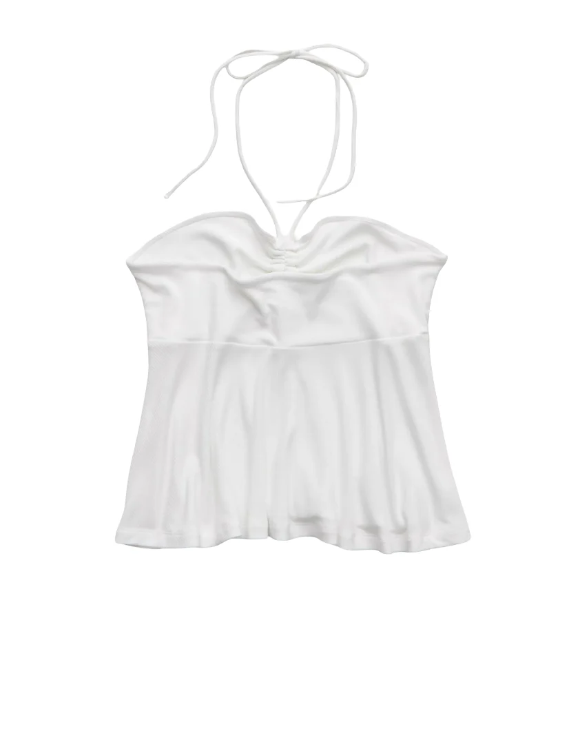 American Eagle Womens AE Soft & Sexy Halter Cinch Babydoll Top - Image 2
