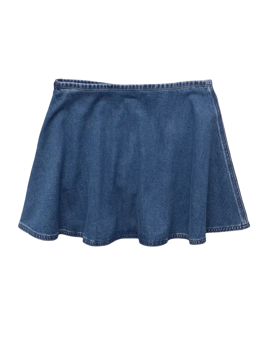 American Eagle Womens AE High-Waisted Denim Mini Skort - Image 2