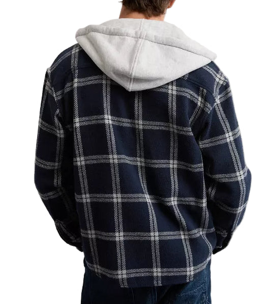 American Eagle Mens AE Hooded Flannel Shirt - Image 3
