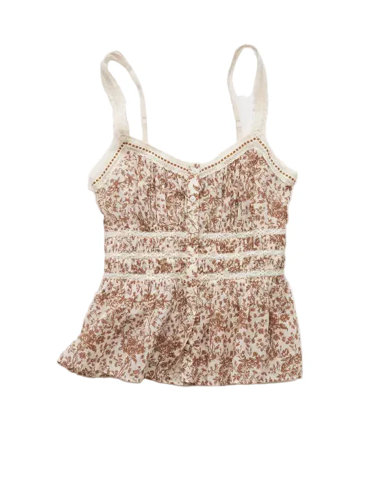 American Eagle Womens AE Lace Trim Cami Top