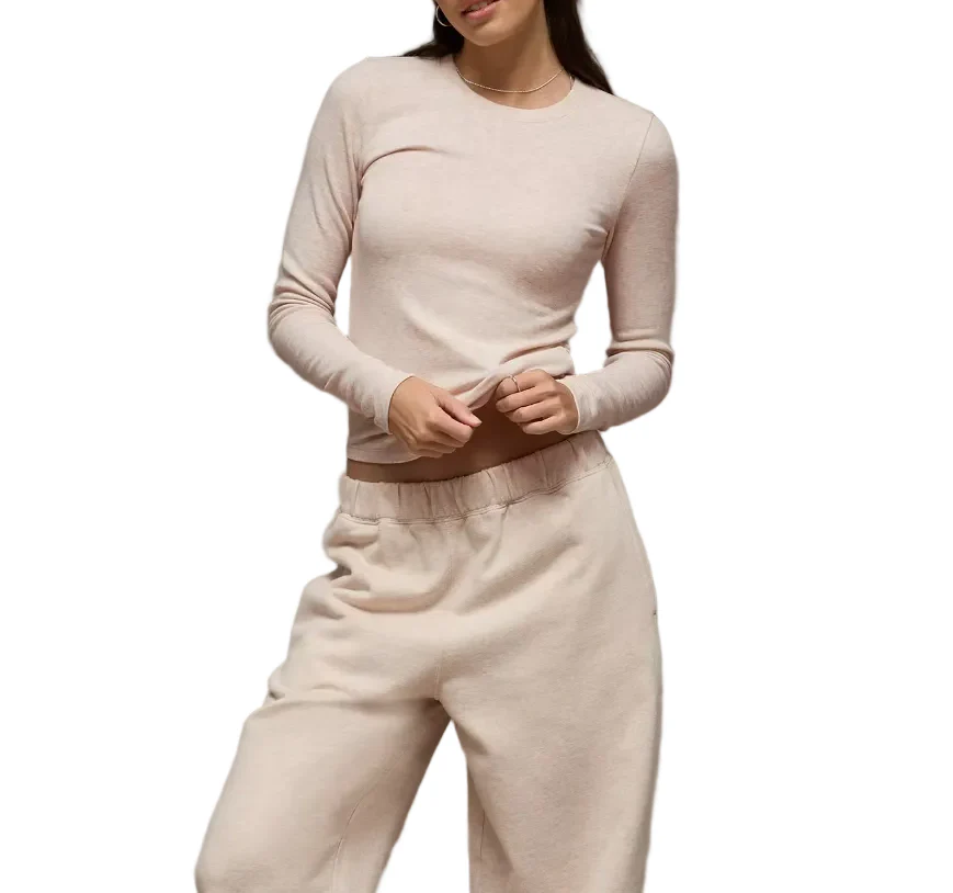 American Eagle Womens AE Long Sleeve Cozy Crew Neck T-Shirt - Image 3