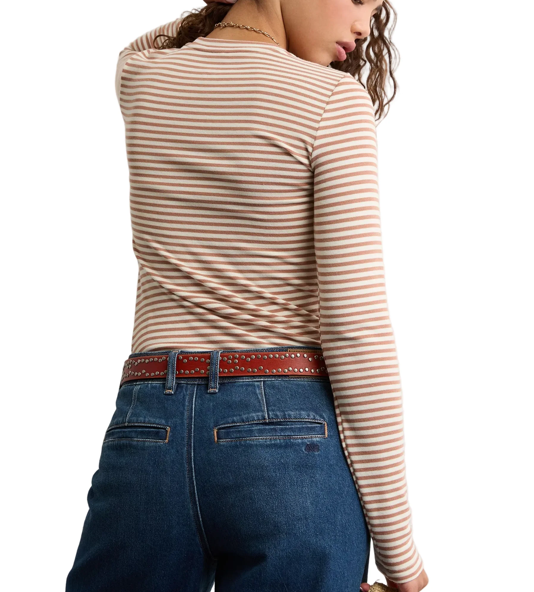 American Eagle Womens AE Long Sleeve Cozy Crew Neck T-Shirt - Image 4