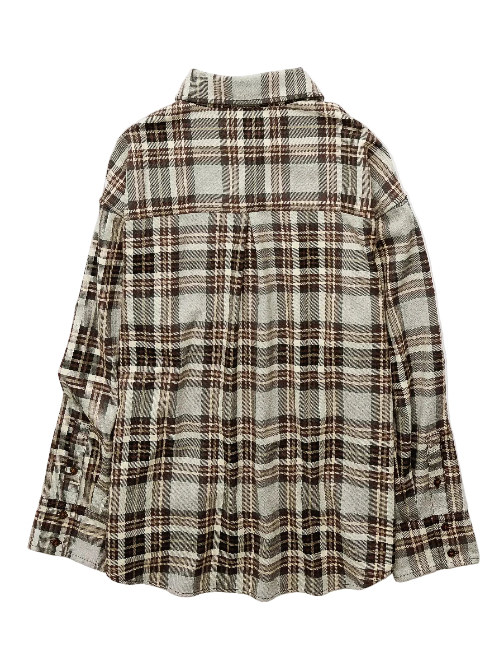American Eagle Womens AE Oversized Long-Sleeve Plaid Shirt - Image 2