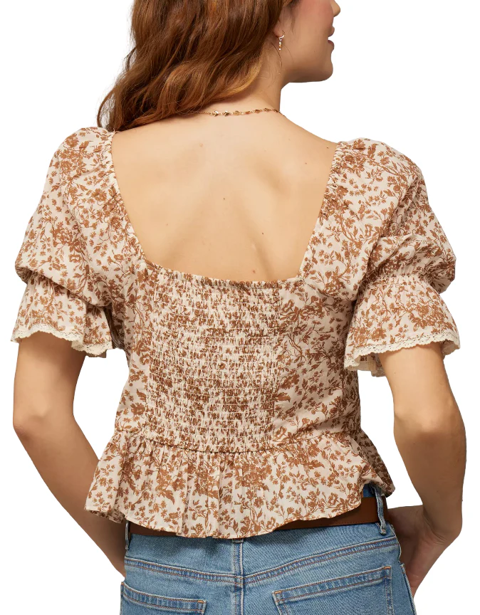 American Eagle Womens AE Pleated Blouse with Puff Sleeves - Image 4