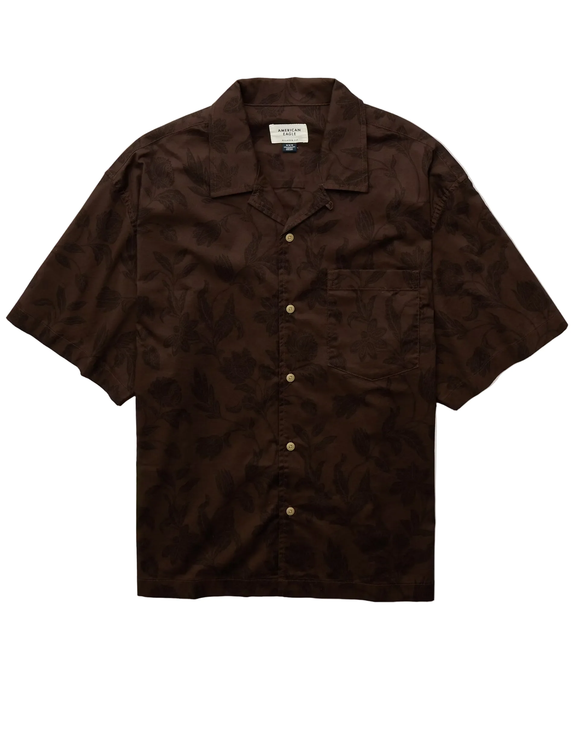 American Eagle Mens AE Everyday Relaxed Camp Collar Shirt