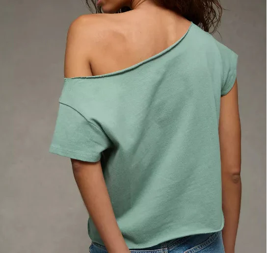 American Eagle Womens AE Off-the-Shoulder Graphic T-Shirt - Image 5