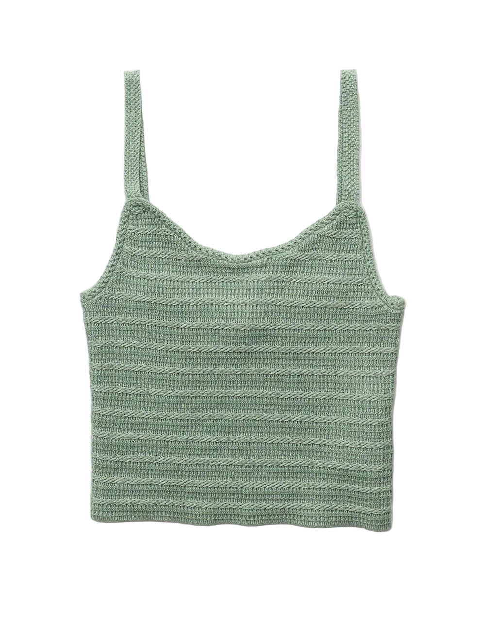 American Eagle Women AE Cropped Crochet Knit Tank Top