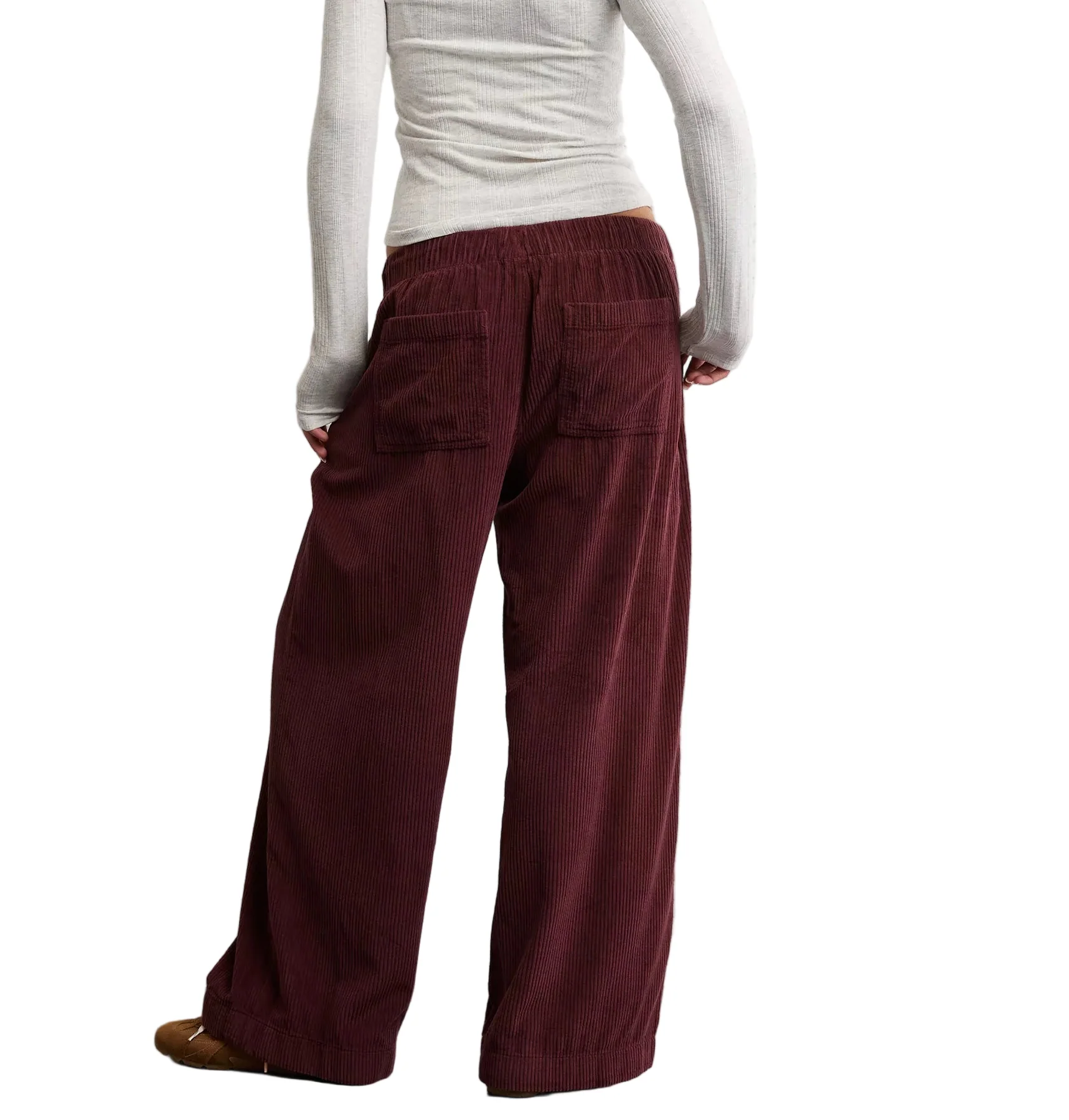 American Eagle Womens AE Stretch Corduroy Low-Rise Baggy Wide-Leg Pants - Image 4