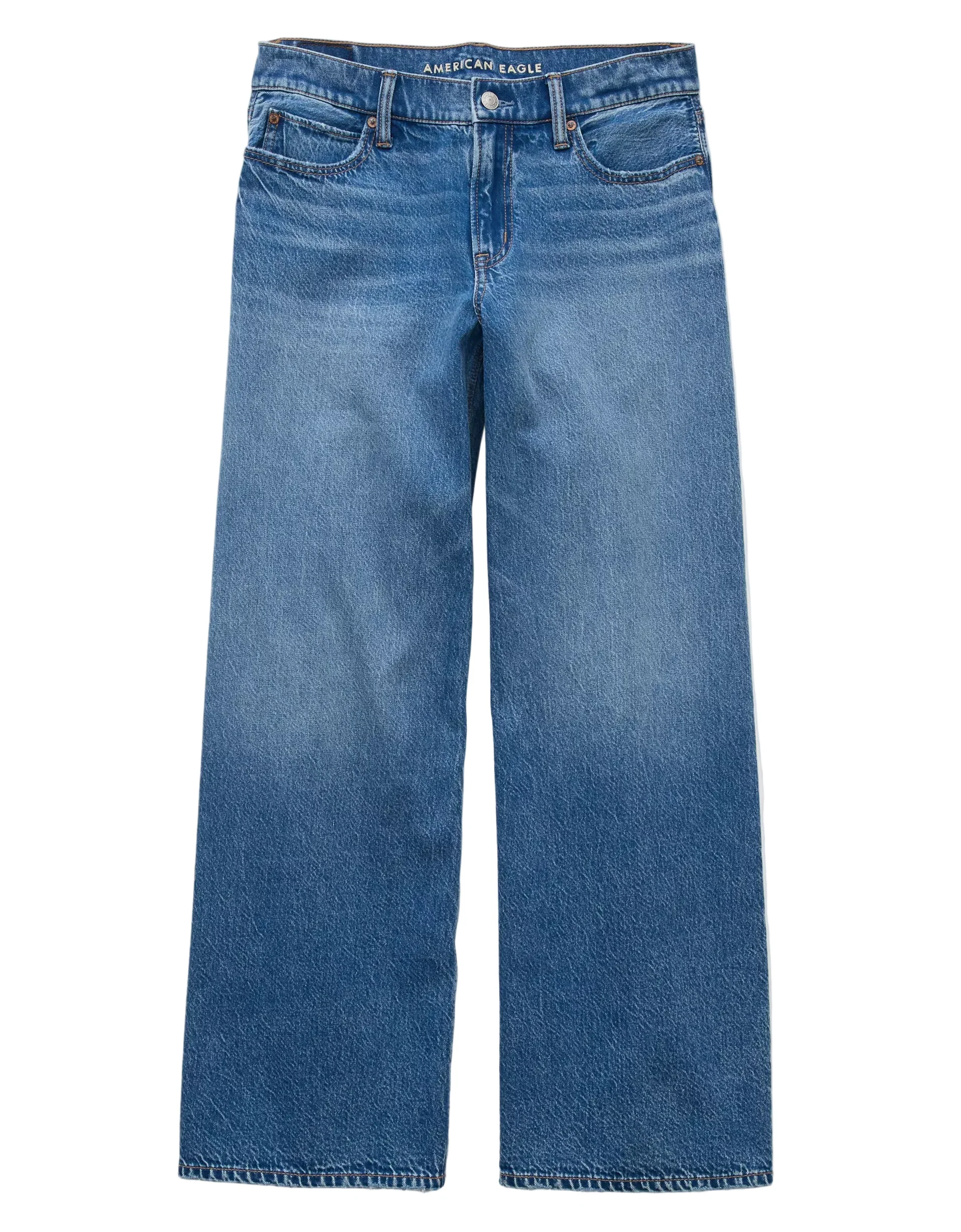 American Eagle Womens AE Dreamy Drape Strigid Low-Rise Ultra Wide-Leg Jeans