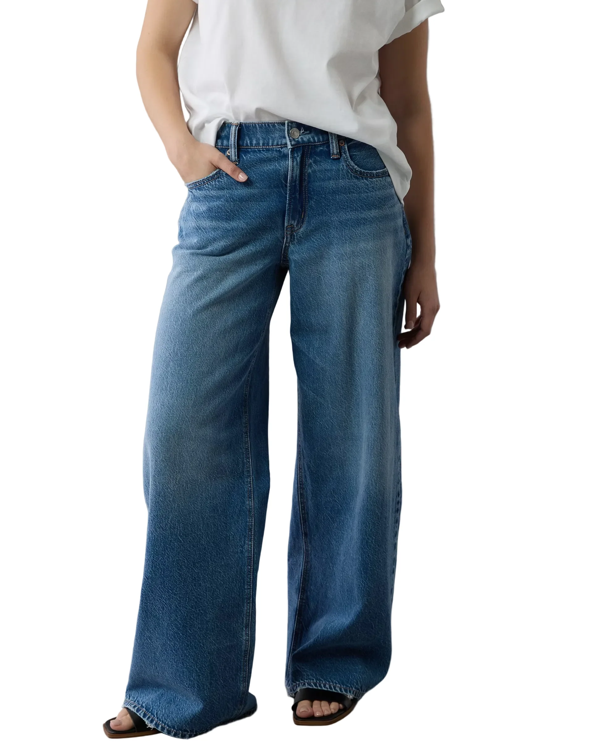 American Eagle Womens AE Dreamy Drape Strigid Low-Rise Ultra Wide-Leg Jeans - Image 3