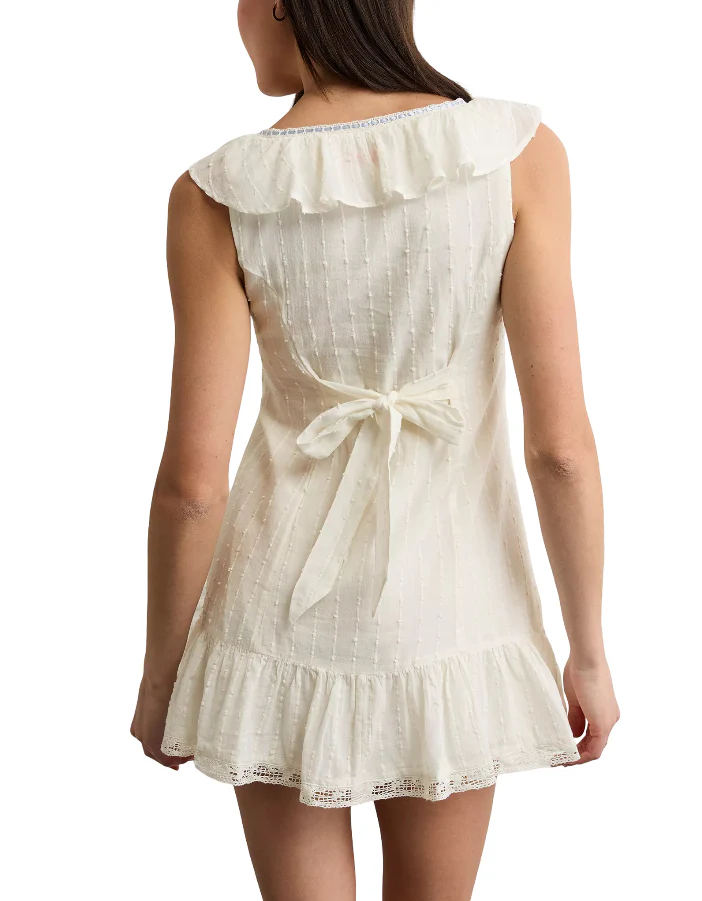 American Eagle Womens AE Tie-Front Lace Inset Mini Dress - Image 4