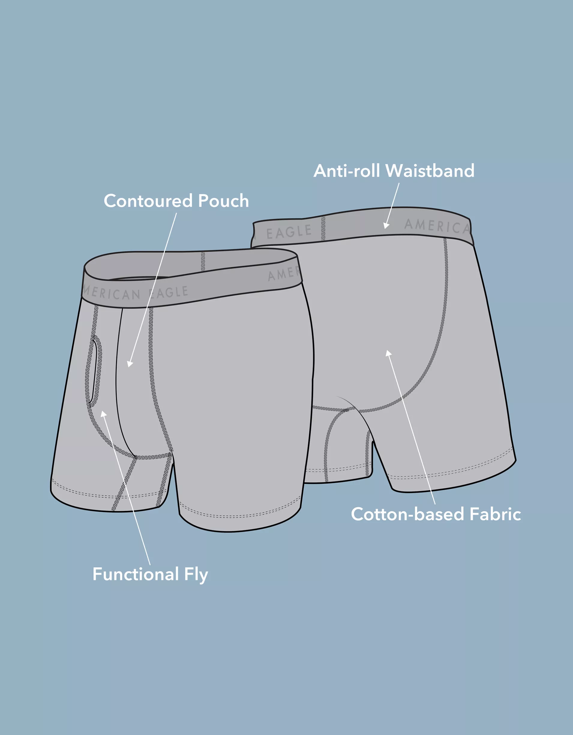 American Eagle Mens AEO 6" Classic Boxer Briefs - Image 3
