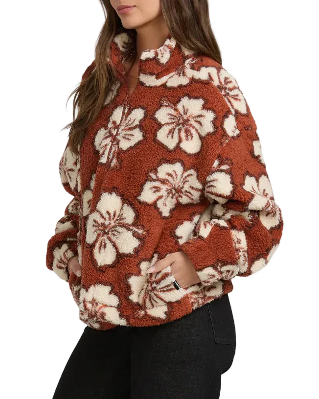 Billabong Womens All The Time Sherpa 1/2 Zip Sweatshirt - Image 3