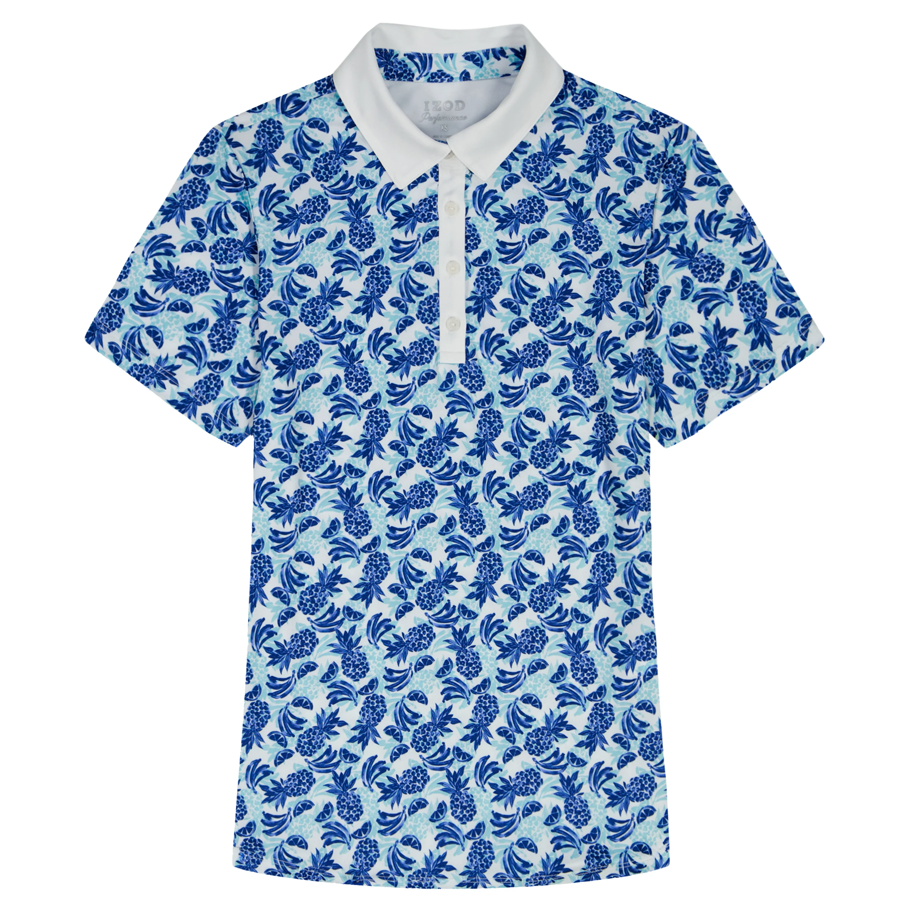 IZOD Womens Ally Printed Short Sleeve Polo Shirt