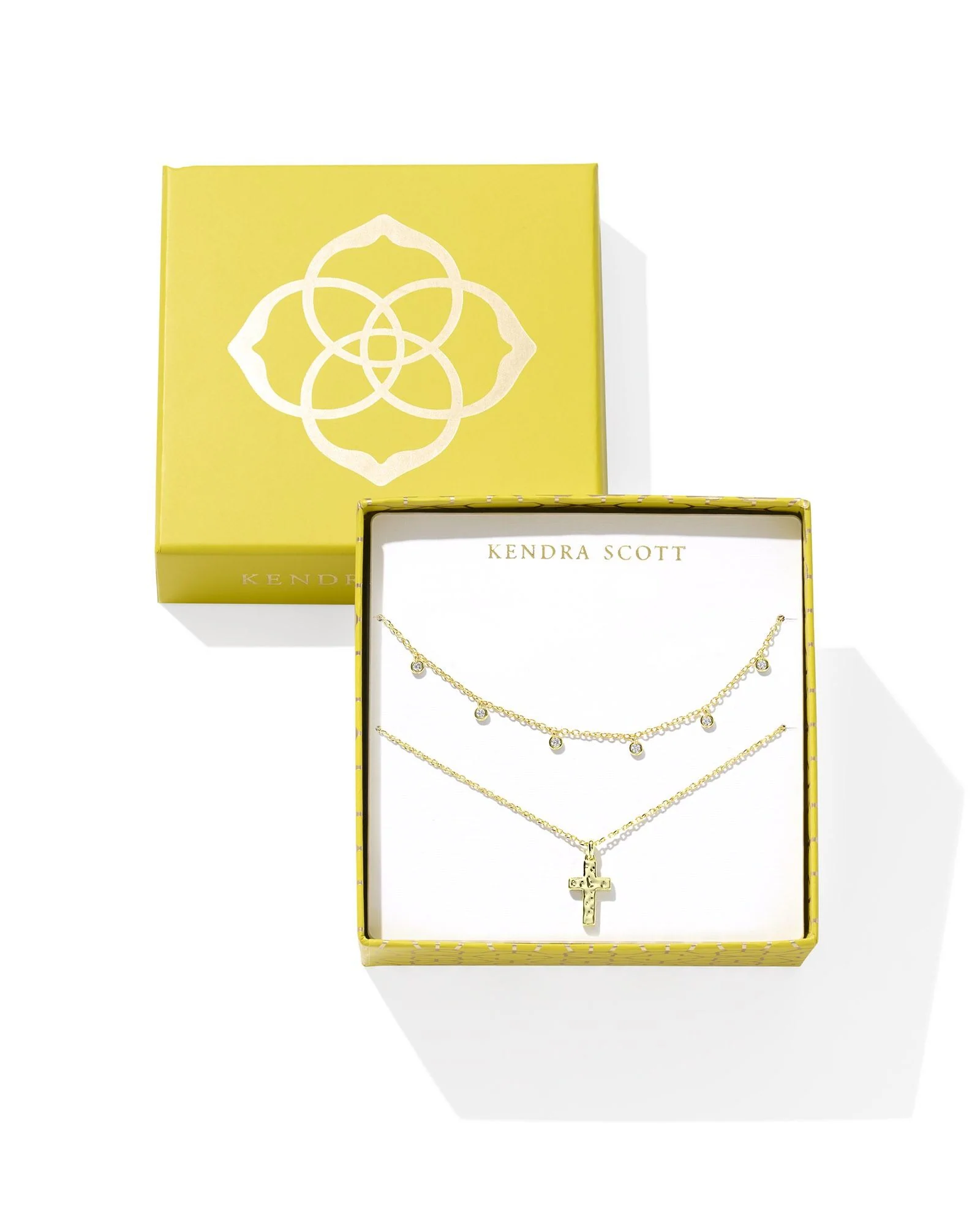 Kendra Scott Amelia Cross White Crystal Necklace Gift Set