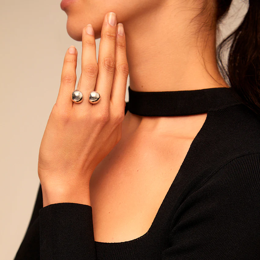 UNOde50 Zen Silver-Plated Bead Ring - 8.5 - Image 3