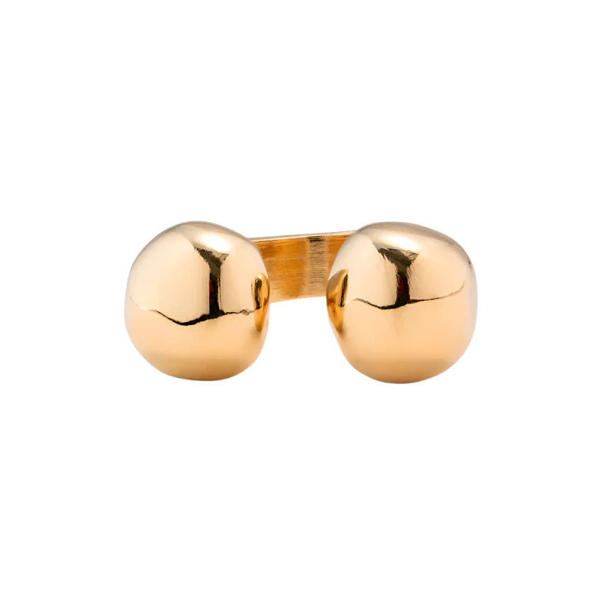 UNOde50 Zen Gold-Plated Bead Ring - Size 7.5 - Image 2