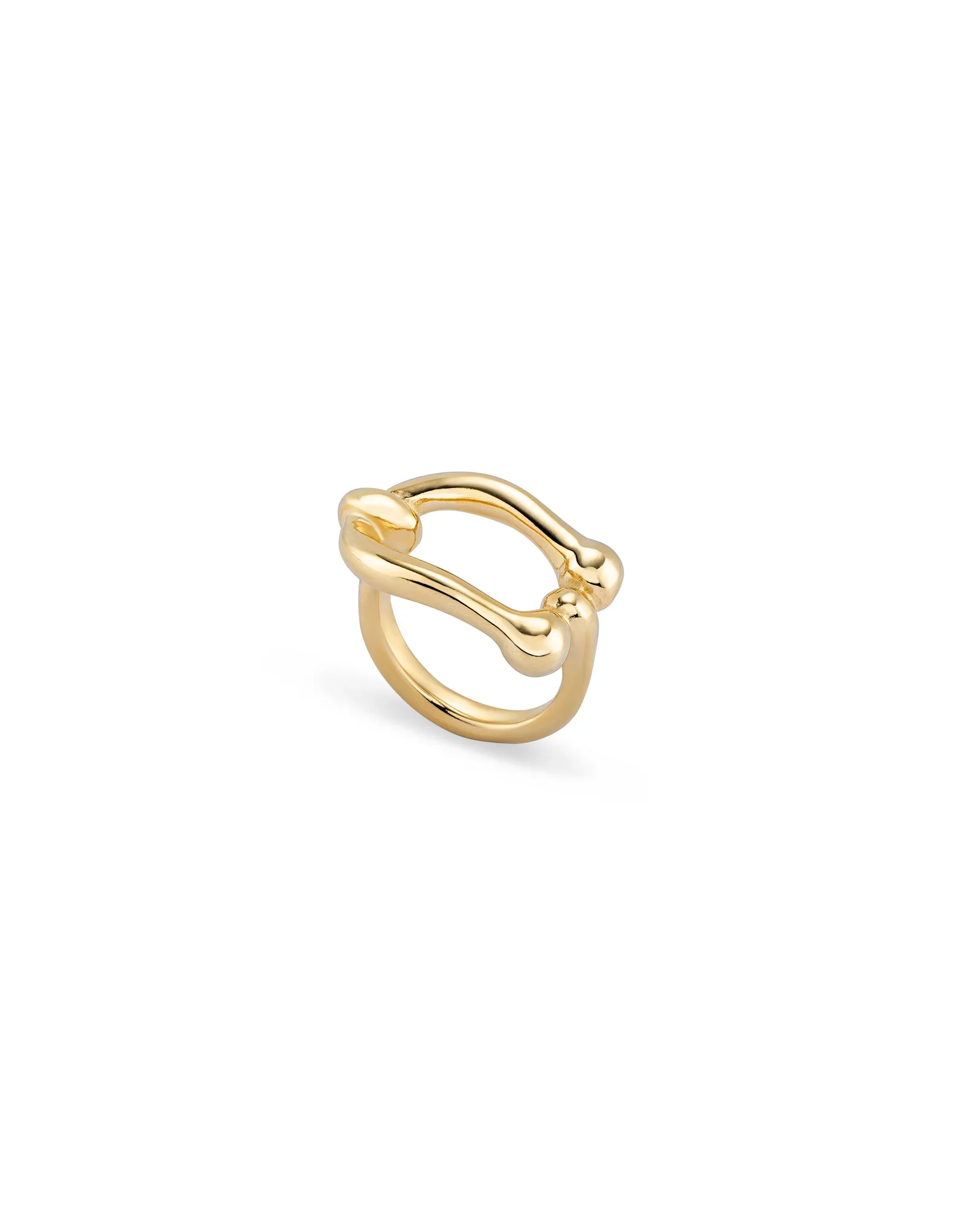 UNOde50 Youthful Gold-Plated Link Shaped Ring - Size 7.5