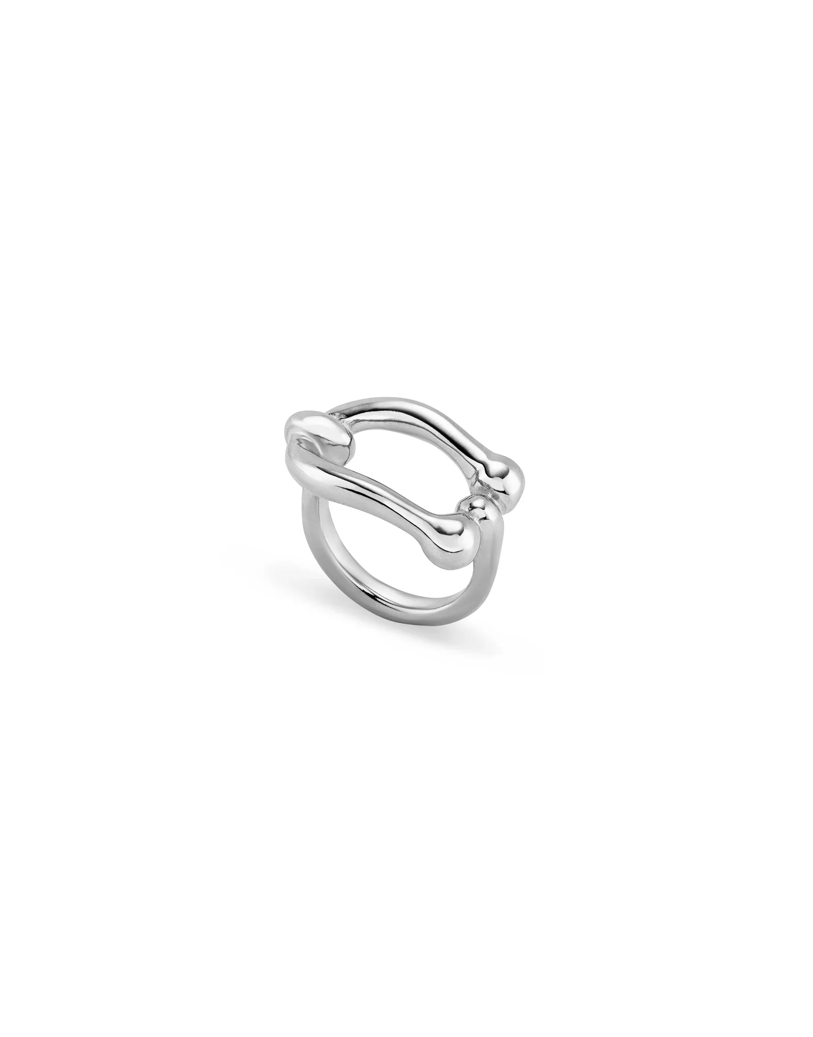 UNOde50 Youthful Silver-Plated Link Shaped Ring - Size 7.5