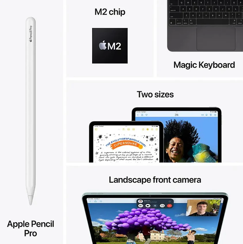 Apple 13-inch iPad Air M2 chip Built for Apple Intelligence Wi-Fi + Cellular 128GB - Image 5