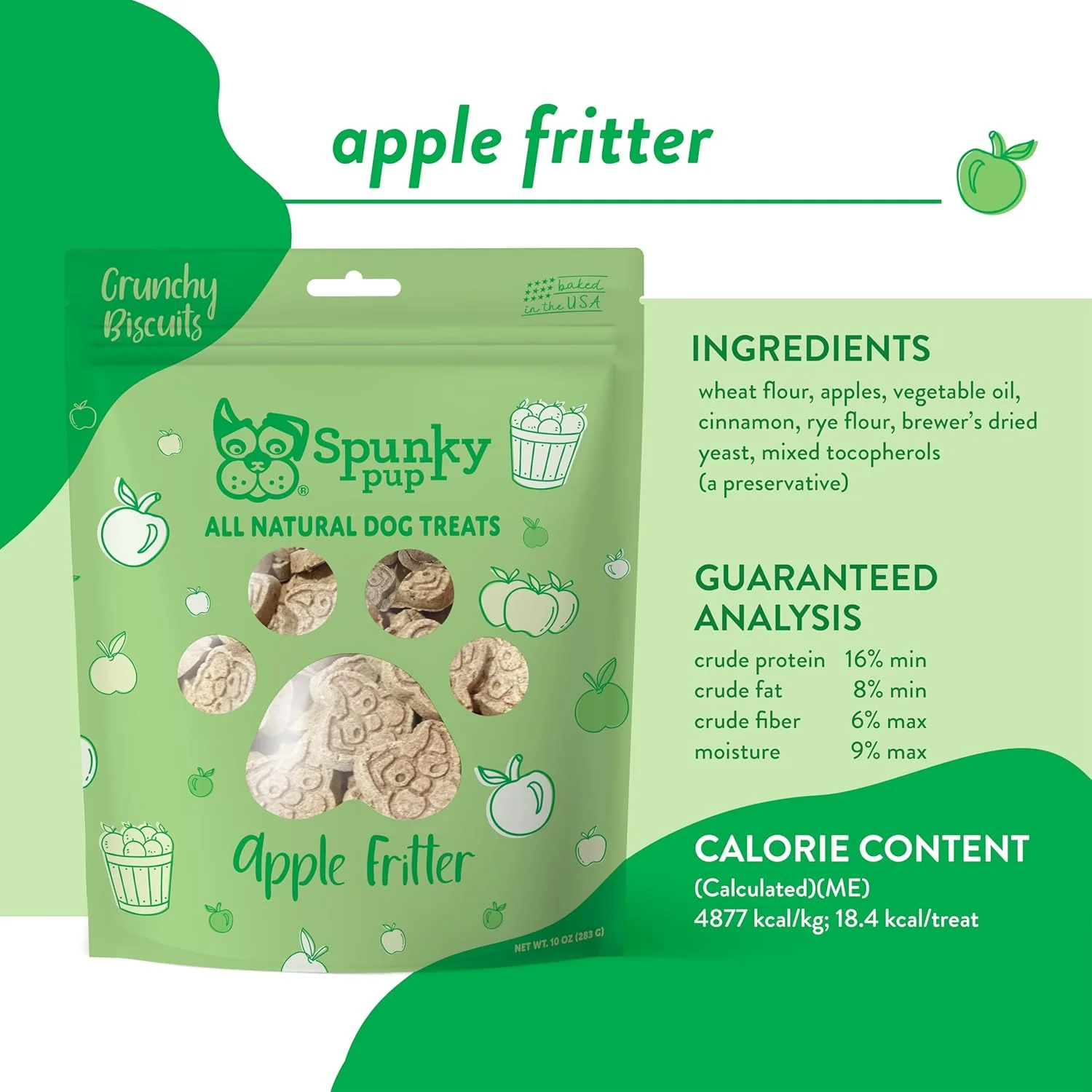 Spunky Pup Crunchy Biscuit Treats - Apple Fritter - Image 3